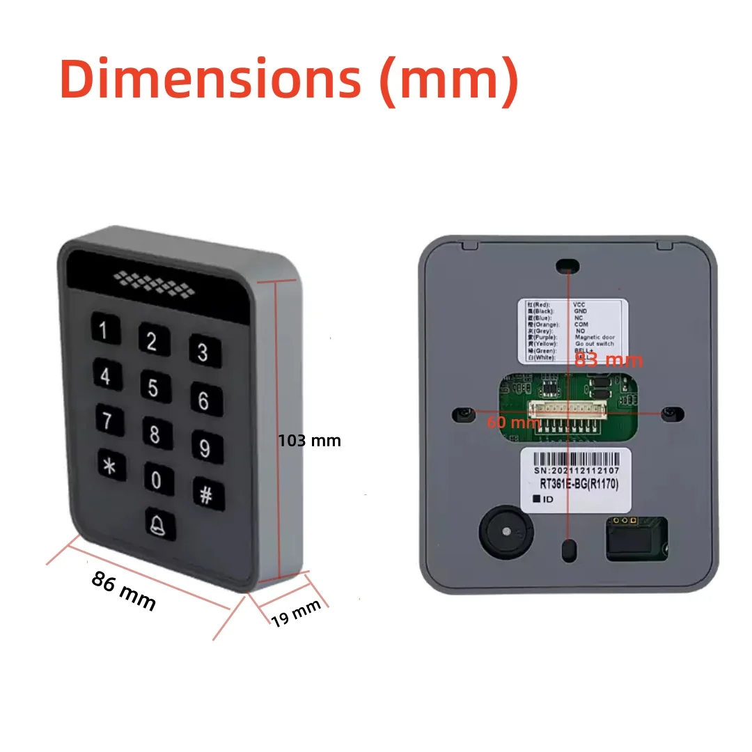 RFID Access Control Keypad, 12V Electronic Door Lock with Password, 1000 User Capacity for Home Office Apartment Security System