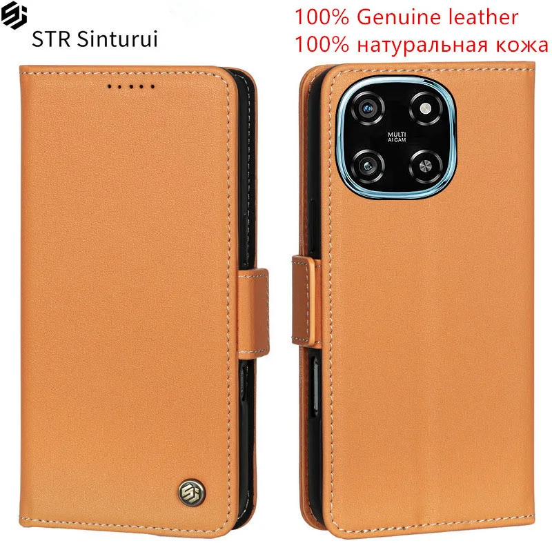 

STR Genuine Nappa grain leather card Slot Wallet Cover For Blackview Color 6 Shark 9 Magnetic button Flip shockproof phone Case