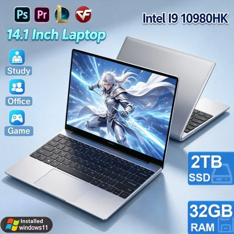 14.1 Inch Intel Core I9‑10980HK Windows 11 32GB RAM 2TB SSD Light‑Weight For Daily Business Daily Paper Work