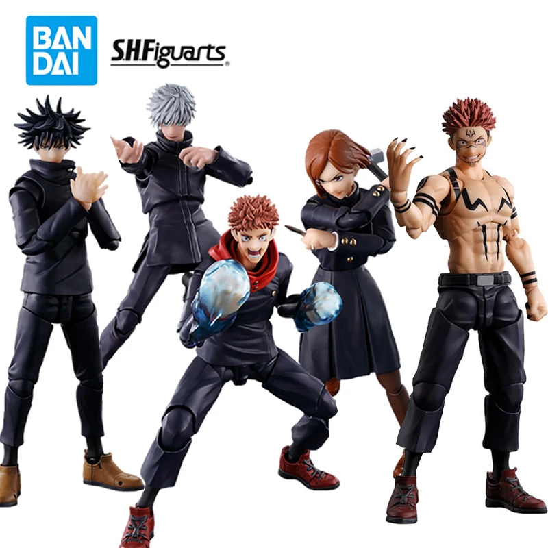 

IN Stock Bandai Shfiguarts Jujutsu Kaisen Gojo Satoru Itadori Yuji Fushiguro Megumi Kugisaki Nobara SHF Genuine Anime Figure Toy