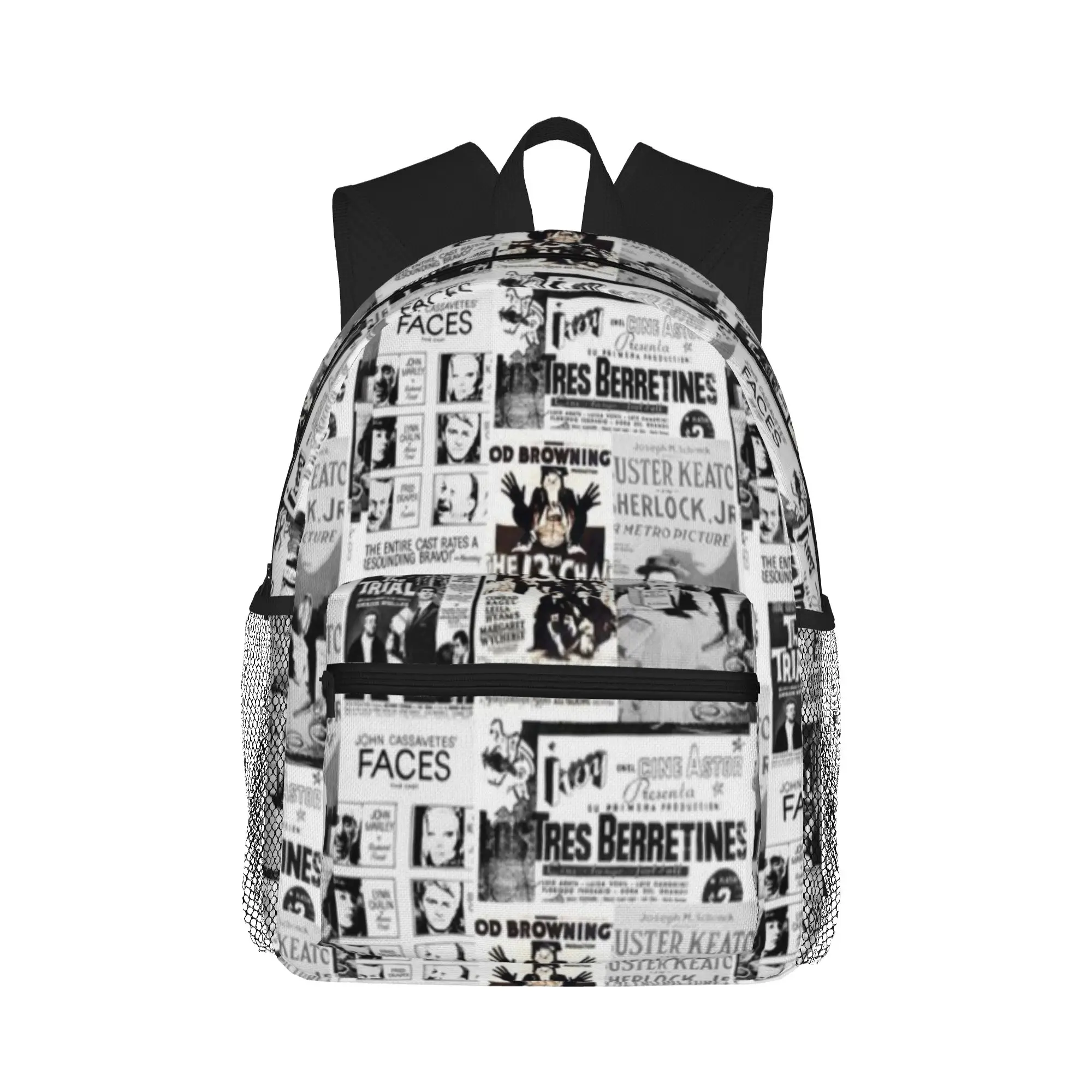 Mochila informal Vintage Movies Black White Montage 8 para estudiantes y adultos