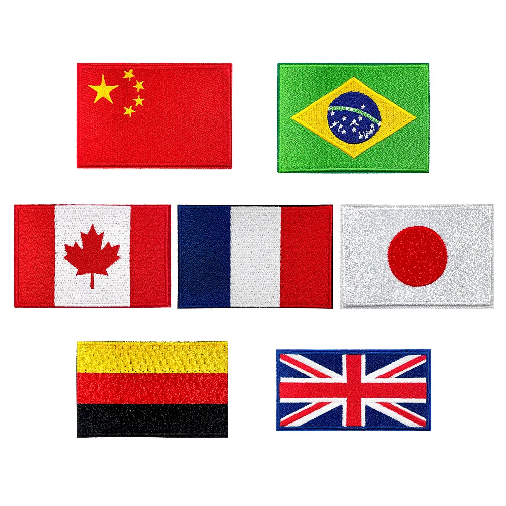 

National Flag Embroidery Patches for Jackets Hats Bags Sewing Iron on Patch DIY Clothing Decor Sticker Repair Applique Backpack
