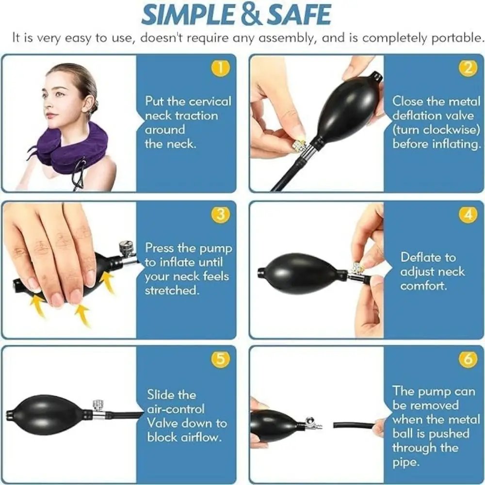 

Adjustable Inflatable Neck Stretcher Foldable Anti-leakage Inflatable Neck Support Brace Spine Alignment Comfortable