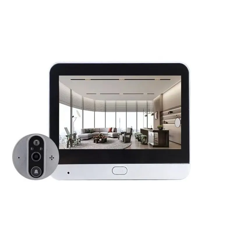 Reliable-Visual Home& Outdoor Camera 4.3-Inch LCD Wifi Electronic Cat' S Eye Peephole Night Vision 1080P Digital Door Detector,V