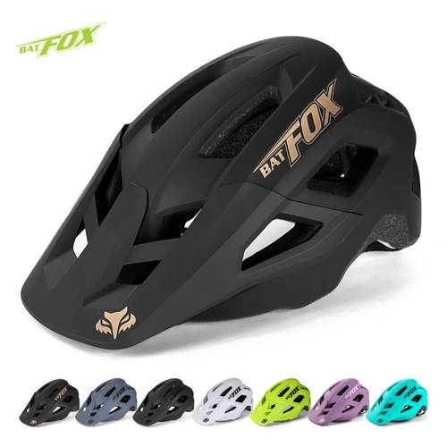 Casco de bicicleta BATFOX, casco de bicicleta para hombre, casco de bicicleta de montaña, casco de ciclismo para hombre, cascos de ciclismo negros mate