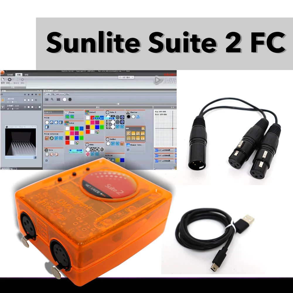 

Stage Lighting Controller Sunlite Suite 2 FC 1536CH DMX512 Software DJ Disco Lighting Equipment Control Party light DMX YUER