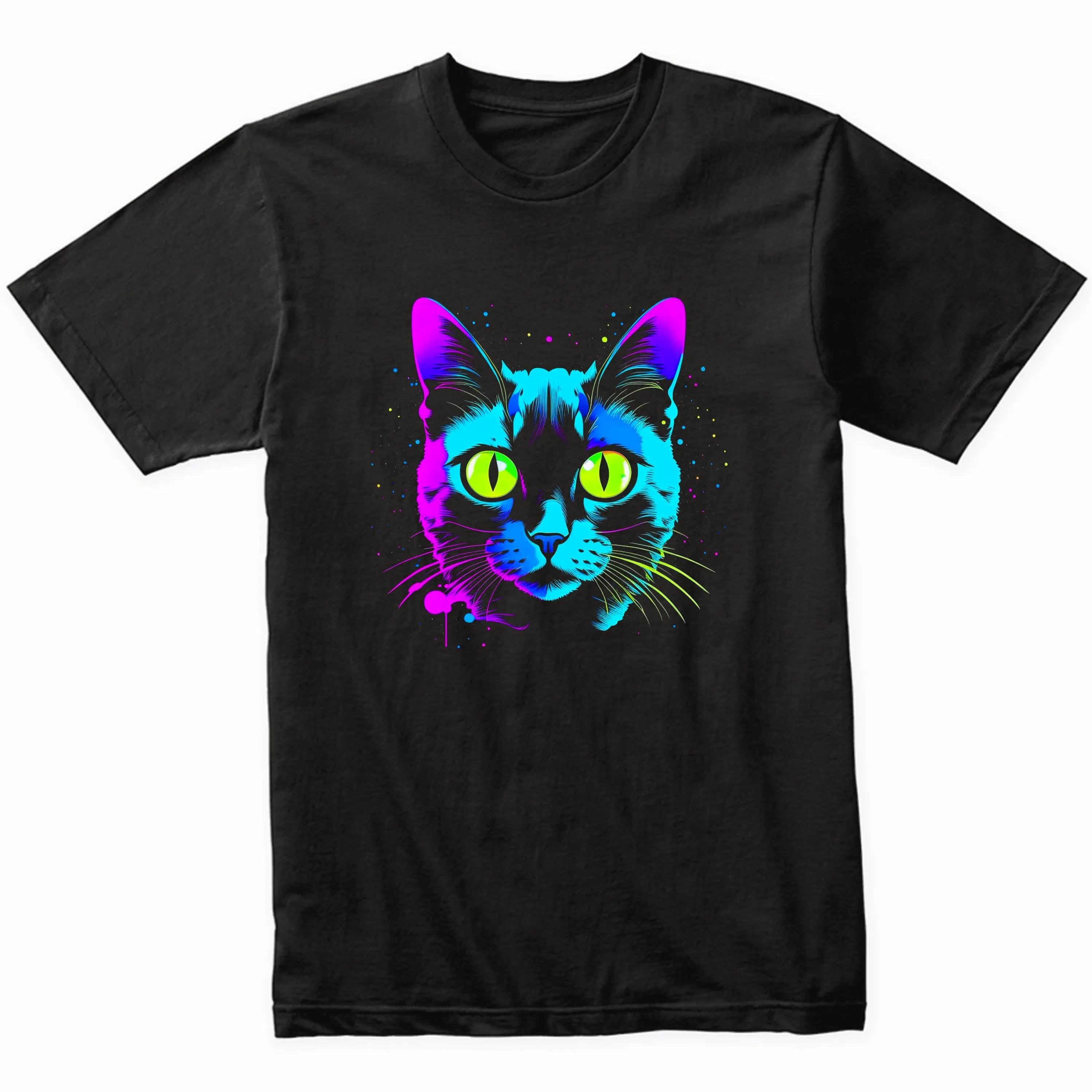 Siamese Cat Psychedelic Art T Shirt Owner Vibrant Colorful Bright Watercolor Rainbow