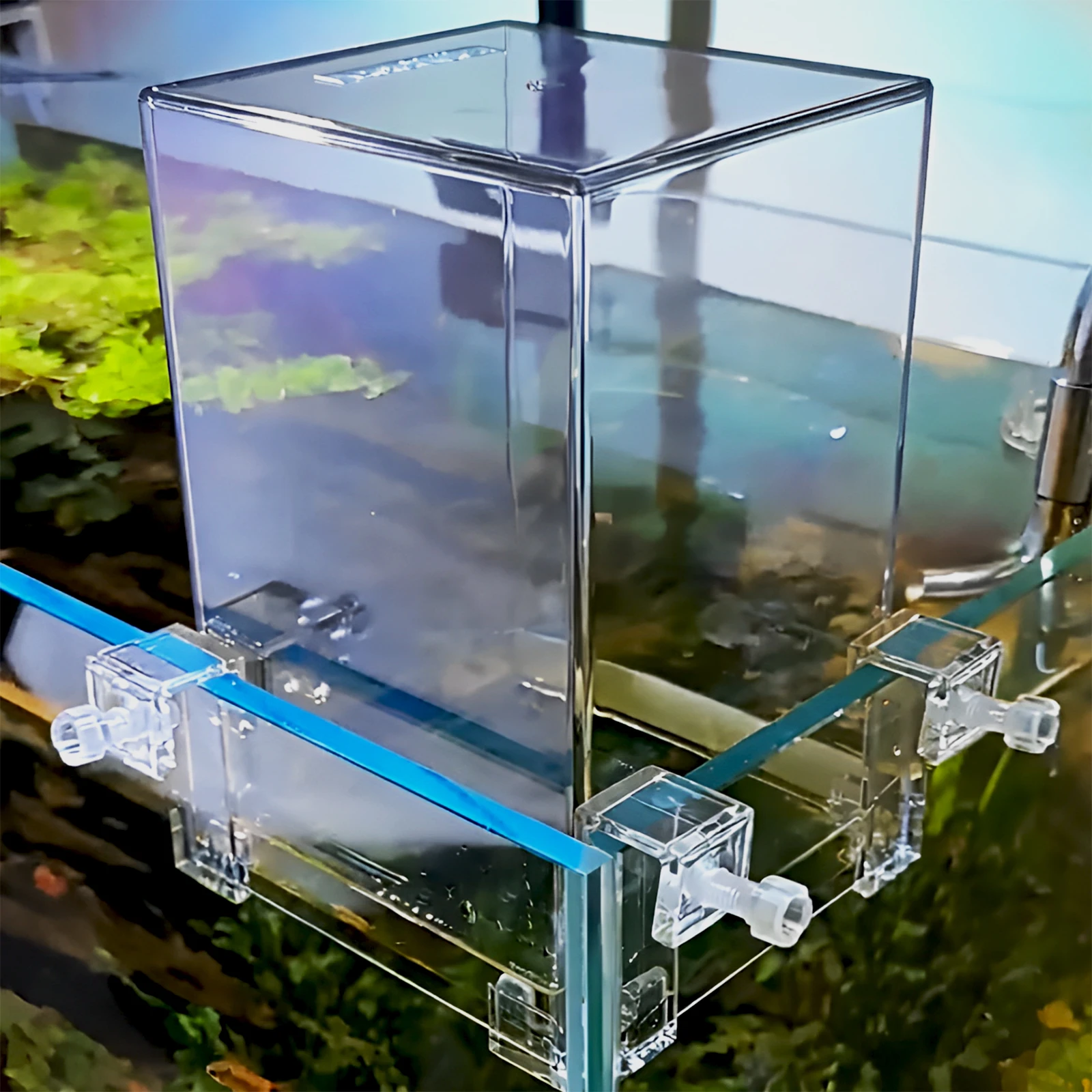 1Pcs Acrylic Fish Tower Aerial Extender Fish Tank For Ecological Landscaping Convenient Observation Viewing Area Increase