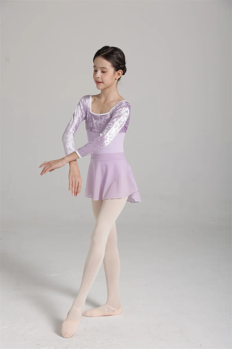 Heißer Verkauf billig hochwertige Kinder Mädchen Kinder tanz tragen hoch Spandex gewickelt Mesh Ballett röcke – Detail 28