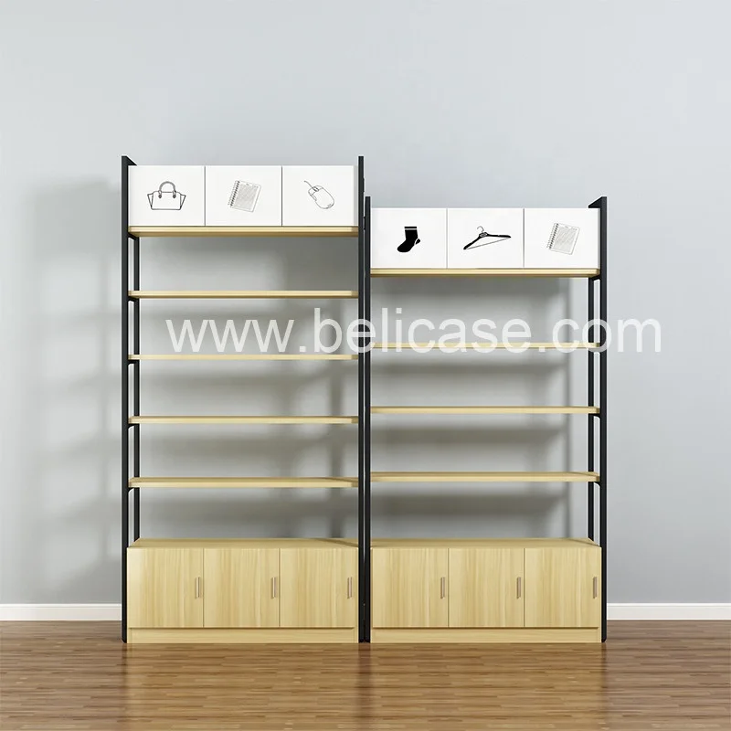 Custom, Retail Cosmetica Display Plank Winkel Display Rek Metalen Houten Planken Voor Winkel