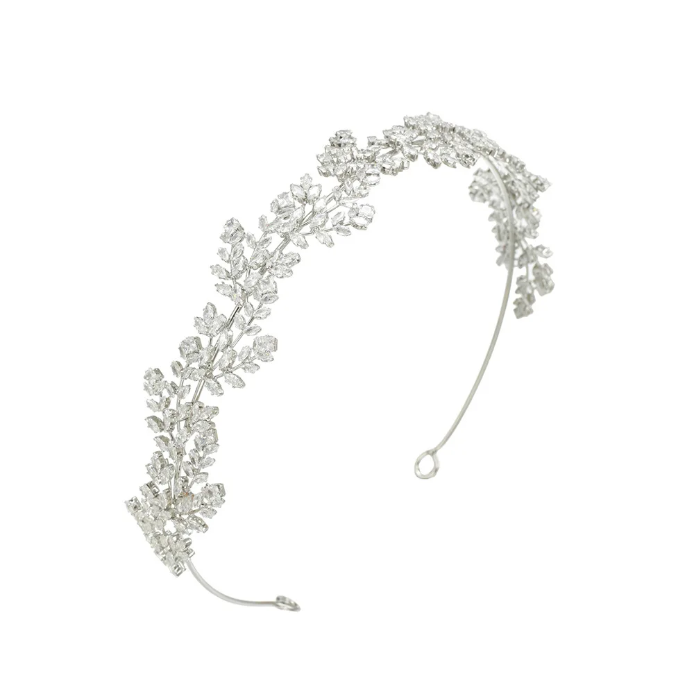 Luxury Bridal Tiara Wedding Headband Cubic Zirconia Bride Headband Tiaras And Crowns For Women Party Prom Hair Jewelry Headdress
