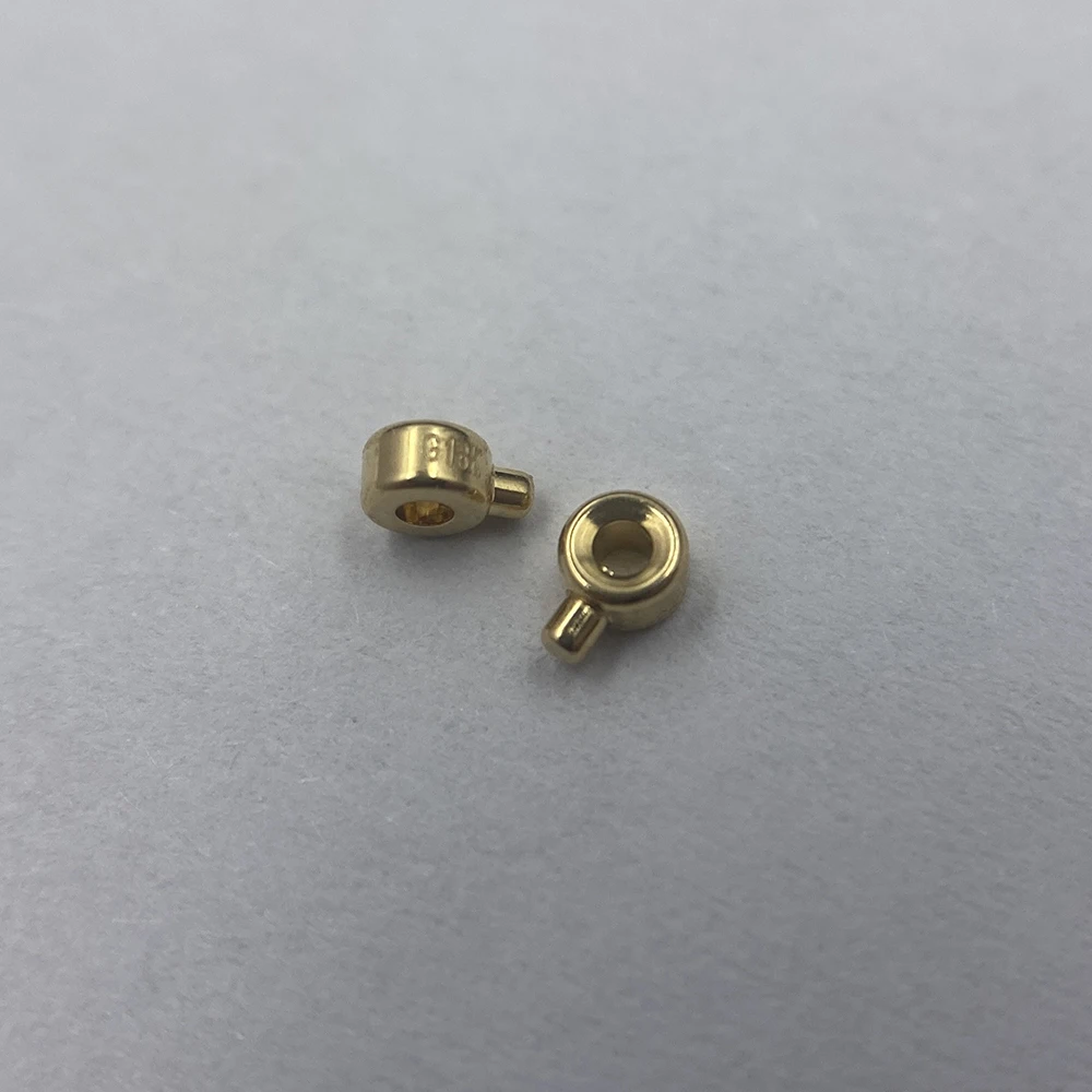 Pure 18k 14K Gold End Clip Tube Beads Cap Fine Jewelry Making DIY Accessories Findings Steeling Wire End Stop Au750 Crimp Beads