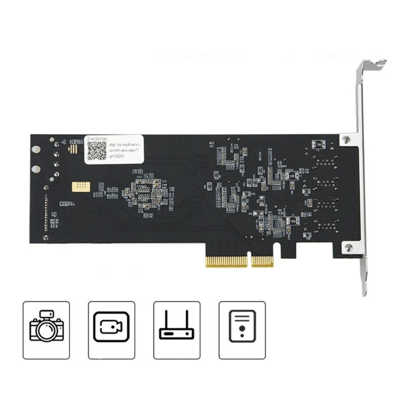 Computador PCIE para 4 portas USB Placa expansão velocidade rápida Interfaces PCIe