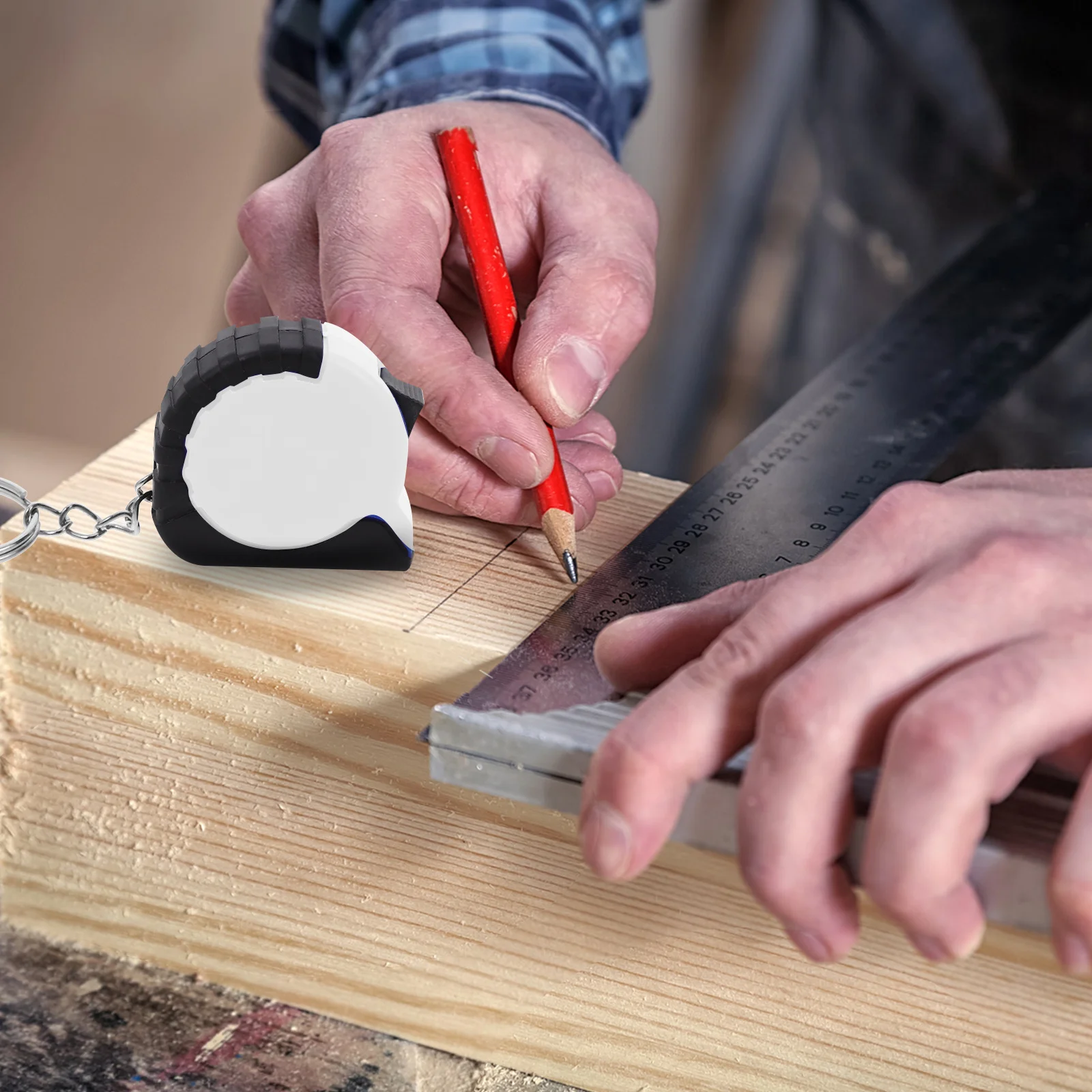 

10Pcs Mini Retractable Tape Measure Keychain Portable Durable Carbon Steel ABS for Tailoring Engineering Projects