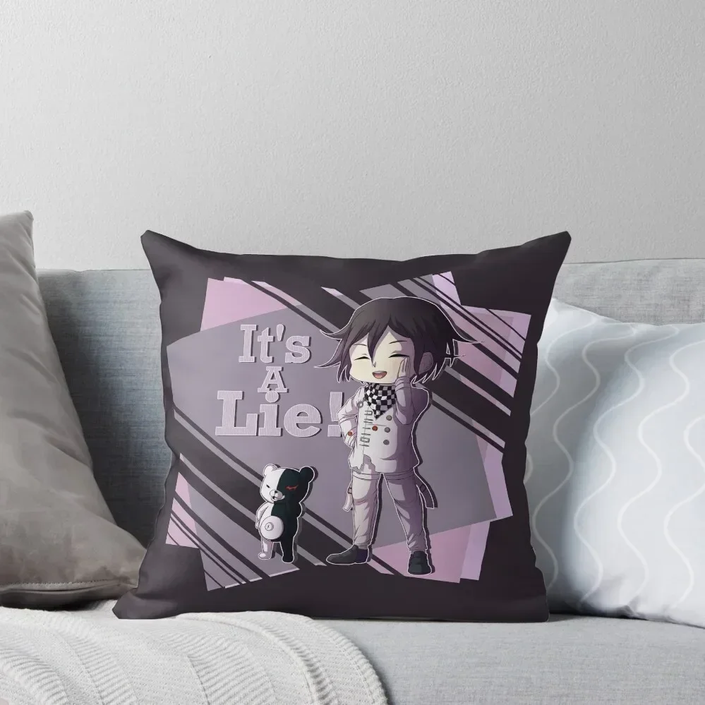 

Ouma Kokichi - It's a Lie! Throw Pillow Plaid Sofa Pillow Covers Decorative Custom Cushion Photo pillow