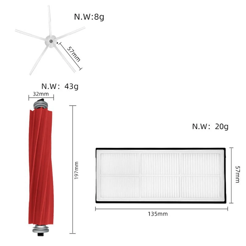 Remplacement d'aspirateur pour Xiaomi Roborock, filtre Hepa, brosse latérale, vadrouille, Everths, S7, S70, S75, S7max, S7maxv, T7S