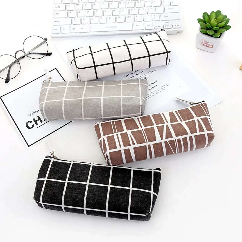 Canvas Pencil Bag Case Stationery Bag for Students Pens Pouch Women Girls Makeup Lipstick Bag Long Strip Wallet