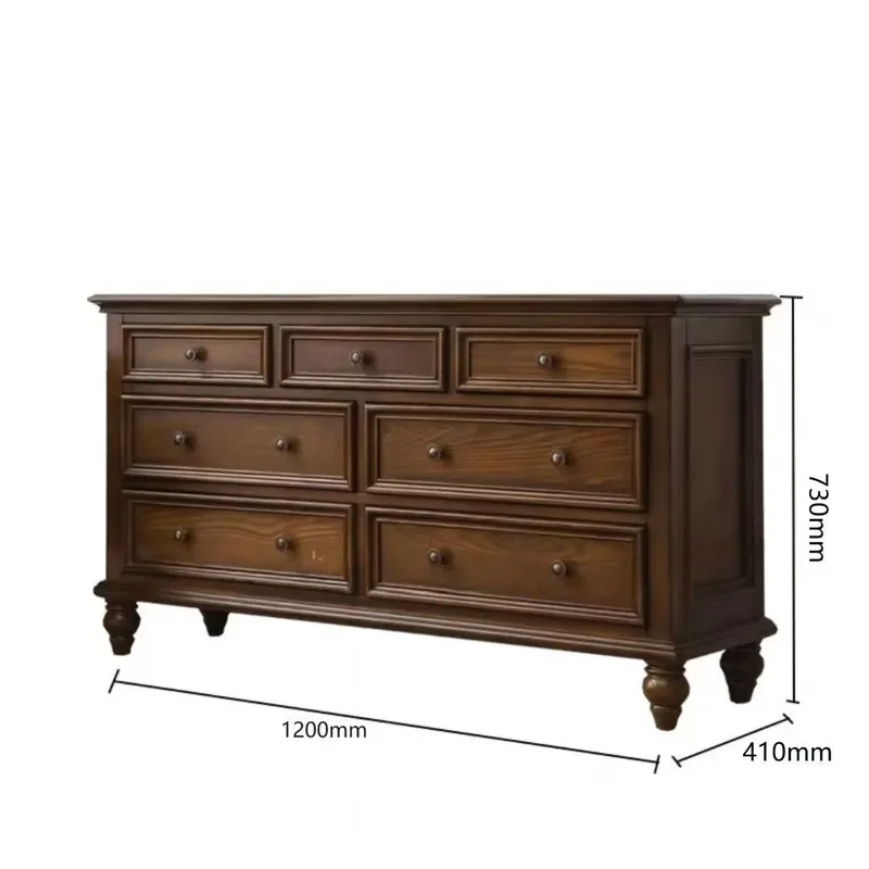 American Ash Wood Retro Solid Wood Chest of Drawers 9 Drawer Bedroom Storage Cabinet Classic Furniture Home Organizer