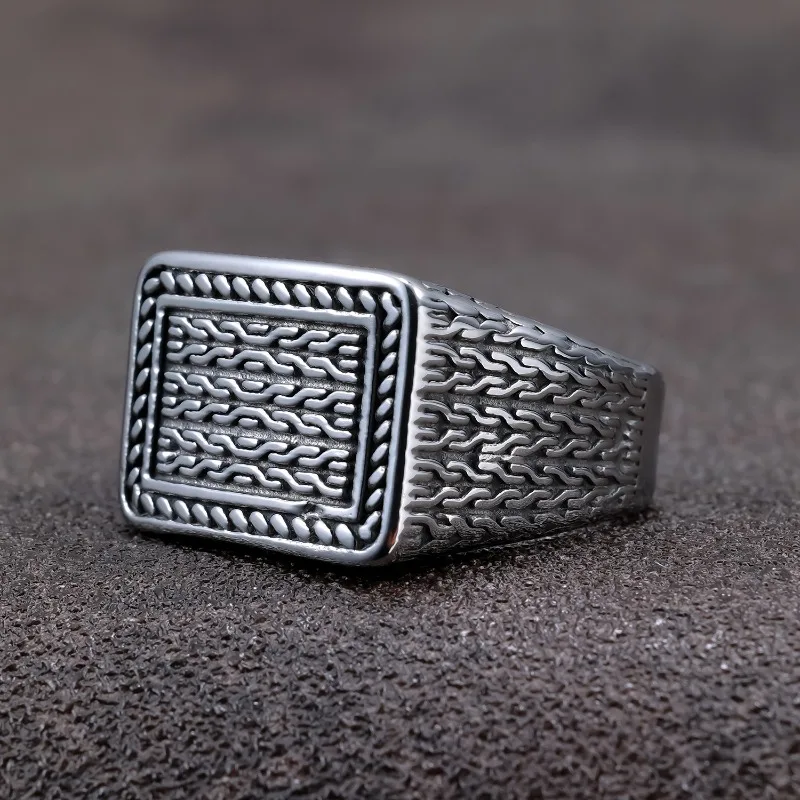 

Personalized retro men's stainless steel ring fashion trend college style men stainless steel jewelry