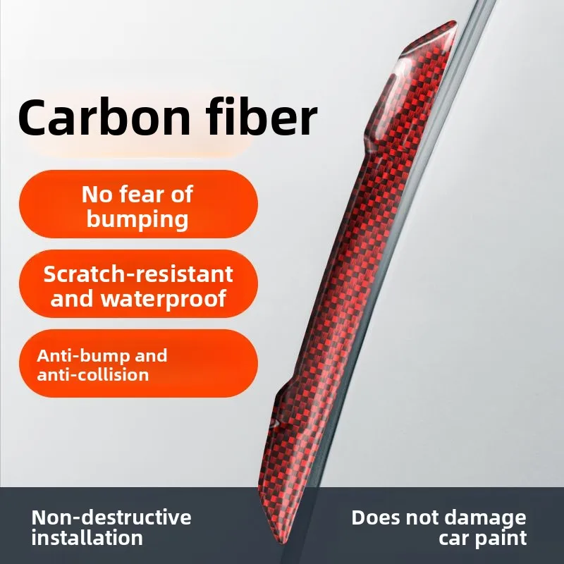 

Carbon fiber door anti-collision strip, car door bowl sticker, rearview mirror anti-collision protective sticker for Tesla honda
