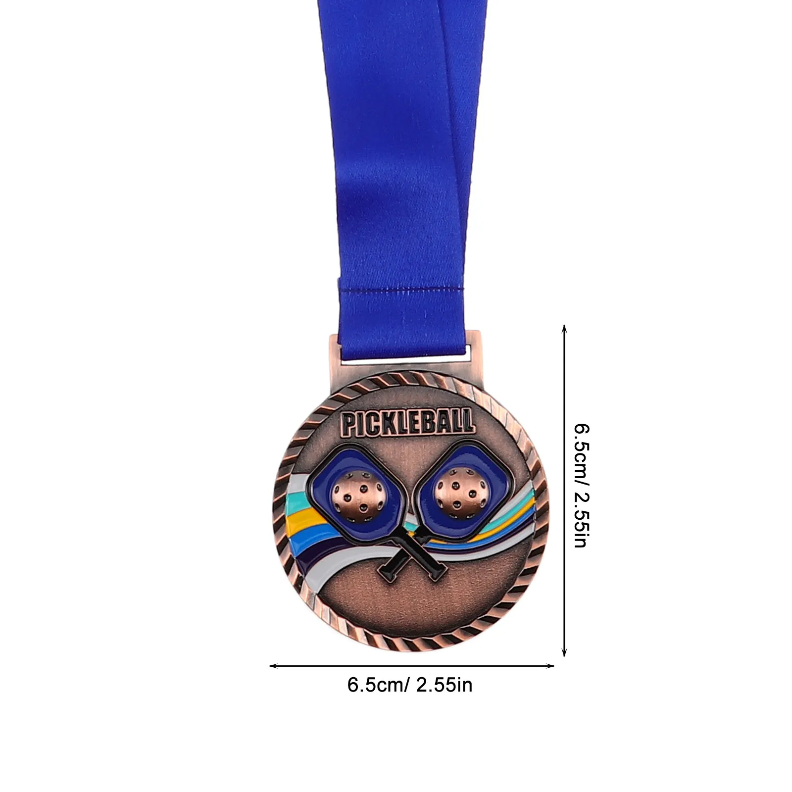 Sleek Vibrant Enamel Pickleball Medal Award Trophy for Sports Events Gymnastics Cheer Games Party Favors Participation Winner