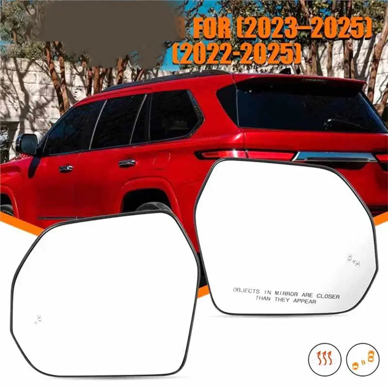 Heated Rearview Mirror Glass Blind Spot Lens For Toyota Sequoia 2023- 2025 2022- 2025-X59A