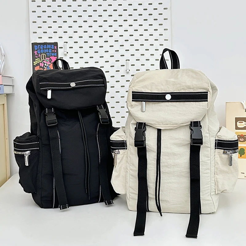 

Рюкзак большой вместимости на шнурке — легкий, повседневный стиль, регулируемые лямки, идеально подходит для путешествий, занятий спортом, занятий спортом