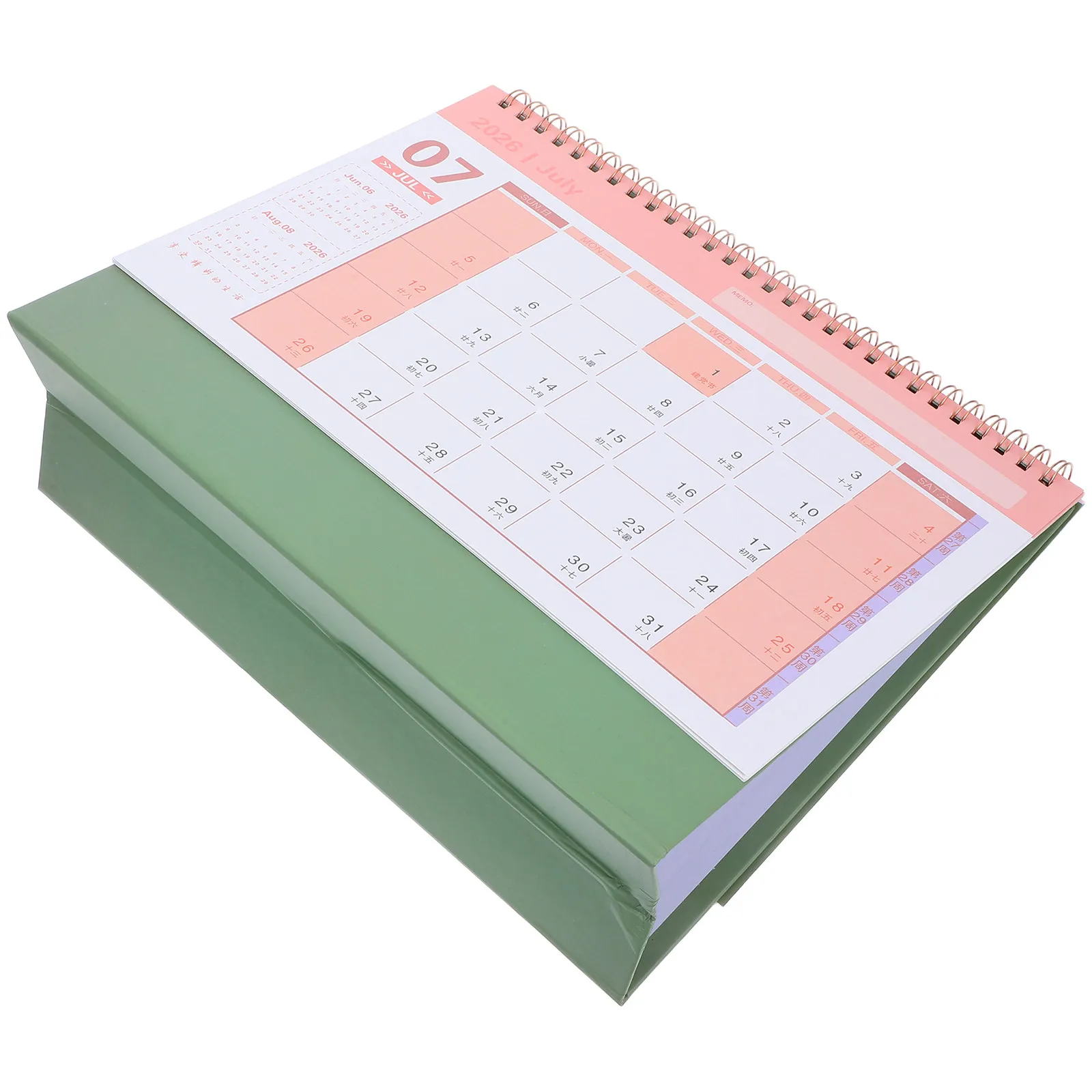 

2026 Desk Calendar Minimalist Green Stand Up Monthly Planner Desktop Organizer Daily Schedule Office Home Desk Calendar