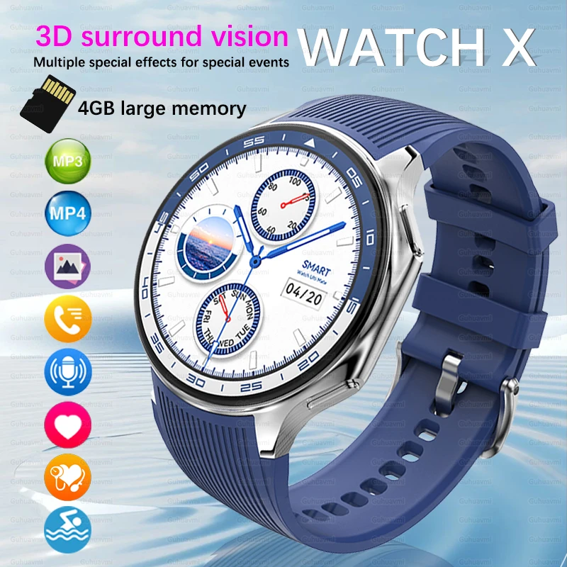 

4G Memory Music Playing Smart Watch AOD Bluetooth Call Blood Pressure Smartwatch For Men Women 390mAh Fitness Tracker Bracelet ﻿