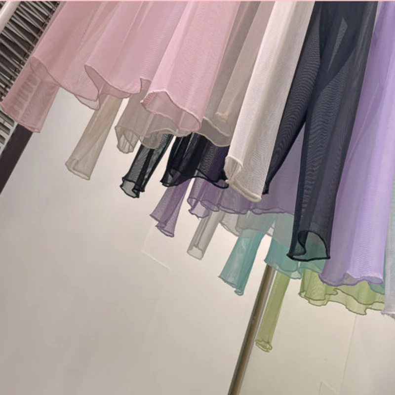 T-shirty damskie gaza jednolita, letnia cienka O-neck cały mecz krem do opalania słodka prosta na co dzień damska koreański styl podstawowa moda