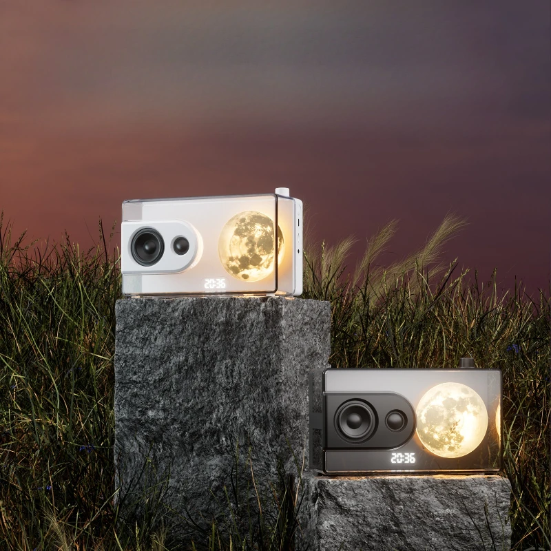 M6 Moonlight Treasure Box Bluetooth Speaker Wireless Desktop Audio Ambient Light Portable Premium Creative Clock Alarm Clock