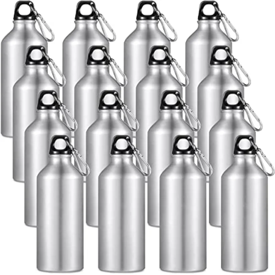 

16 Pack Aluminum Water Bottles 20 Oz Blank Reusable Water Bottles Lightweight Aluminum Gym Travel Bottle Leak Proof Team Custom