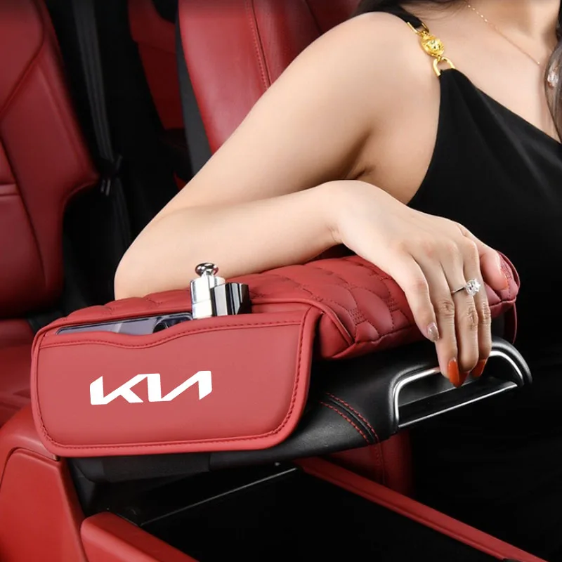 

Накладка на подлокотник для автомобиля 2026 года, защитная подушка для центральной консоли с боковым карманом для Kia Rio 3 4 K2 K3 X-Line