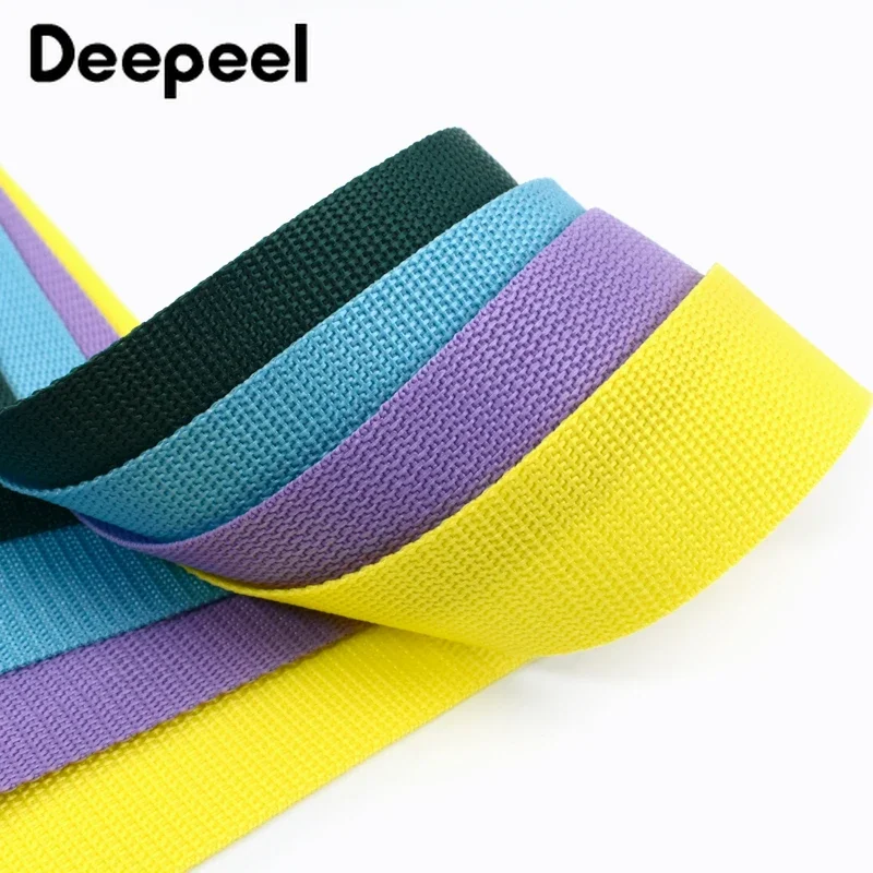 3Meters Deepeel 20-50mm Colored PP Nylon Webbing 1.1mm Thick Ribbon for Bag Strap Belt Clothes Bias Tape DIY Sewing Accessories