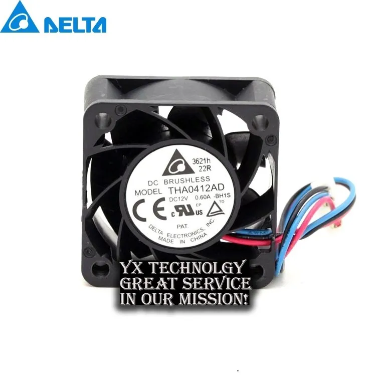 

New THA0412AD 4cm 40mm 4020 12V 0.60A cooling fan dual ball wind capacity for Delta 40*40*20mm