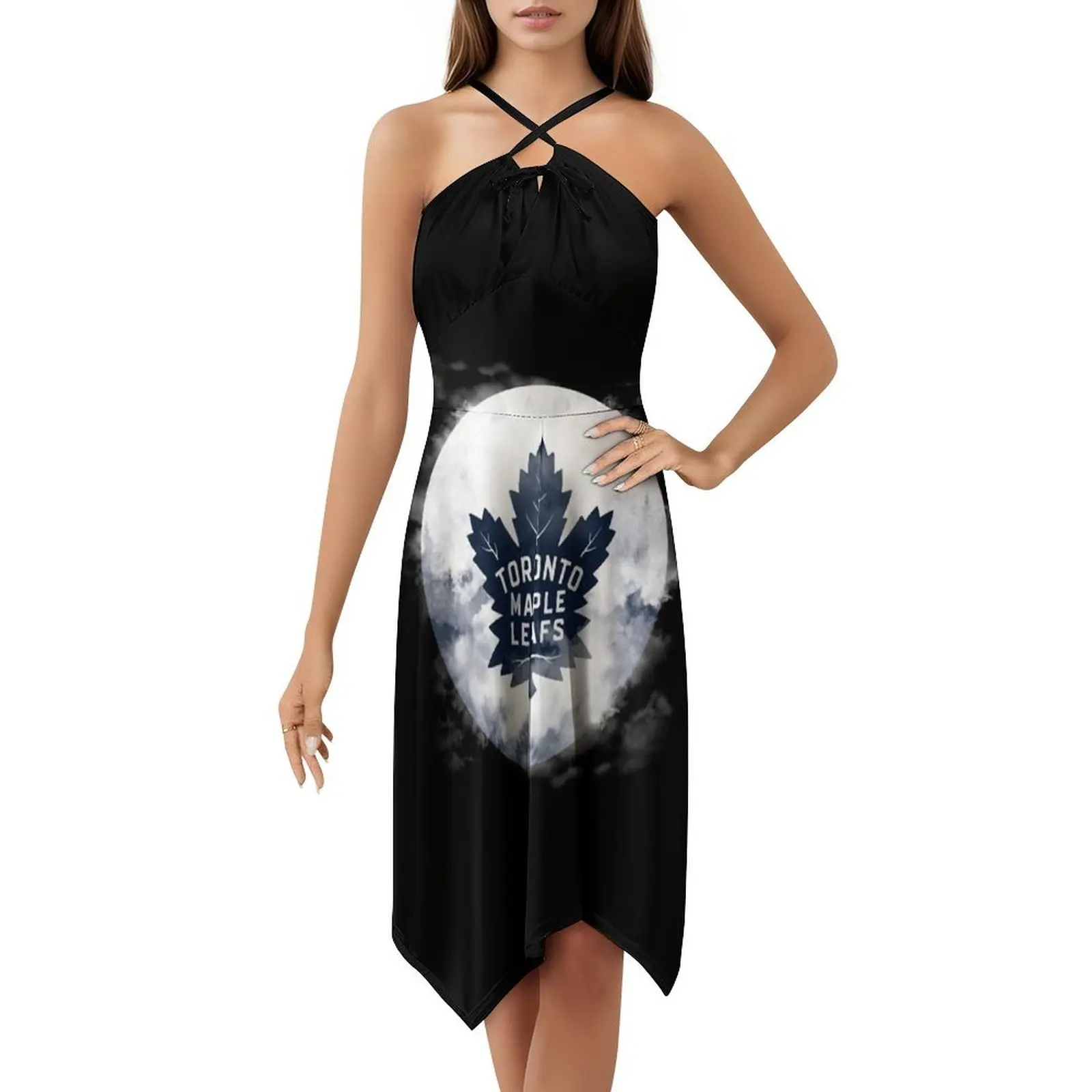 الهوكي - فستان بفتحة عنق على شكل قلب، فستان حفلات صيفي أنيق للنساء، أوراق الهوكي أوستون ماثيوز كندا، ملابس نسائية #5