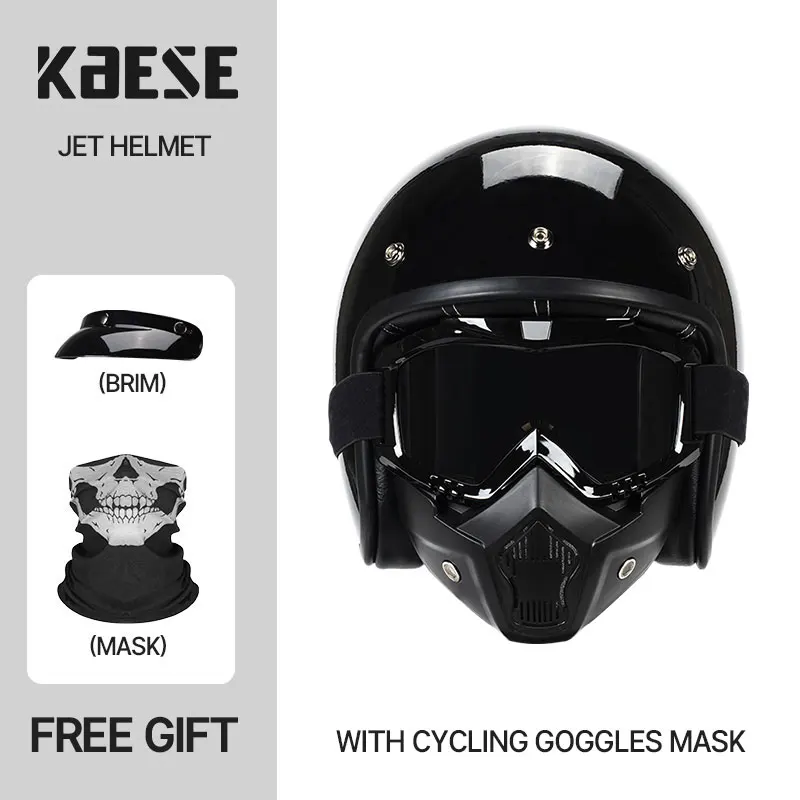 

Newest Open Face 3/4 Motorcycle Helmet Motorbike Moto Motocross Motorcycle Face Mask Skull Open Face Helmet Mask