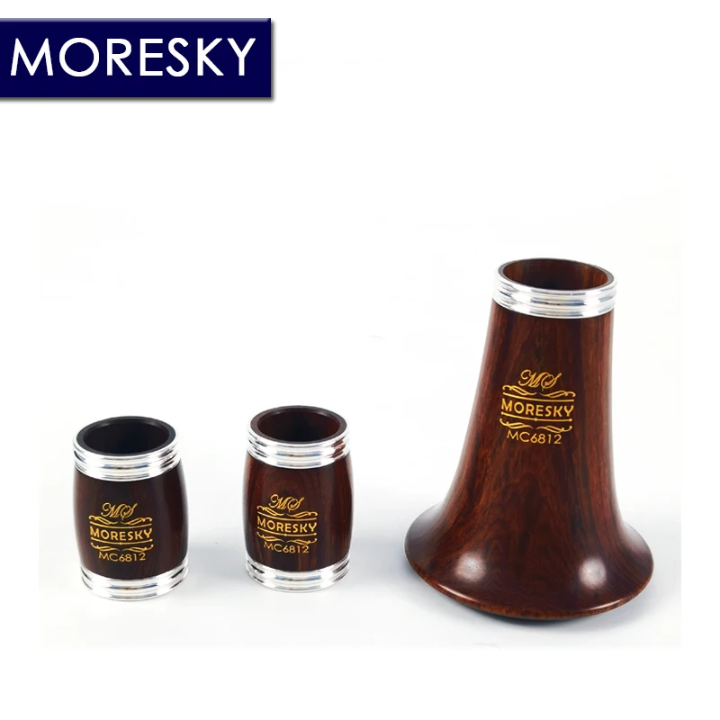 MORESKY Clarinet C Tune 18 Golden Keys Silver Plated Mopane