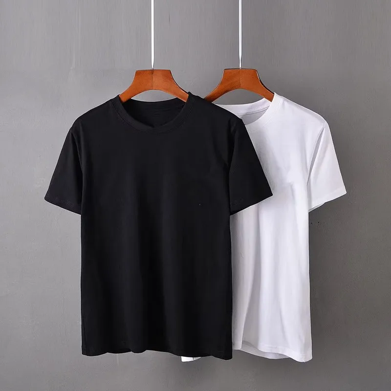 

Heavyweight Pure Cotton Solid Color Short Sleeved T-shirt Men and Women Summer Versatile Korean Loose Half Sleeved Oversized Top