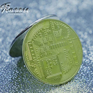 مطلي بالذهب المادية Bitcoins بت عملة BTC مع حالة هدية الفيزيائية العتيقة المعدنية المقلدة BTC عملة مجموعة الفن أفضل 8 عملات يورو مزيفة مبيعا - رقم 8