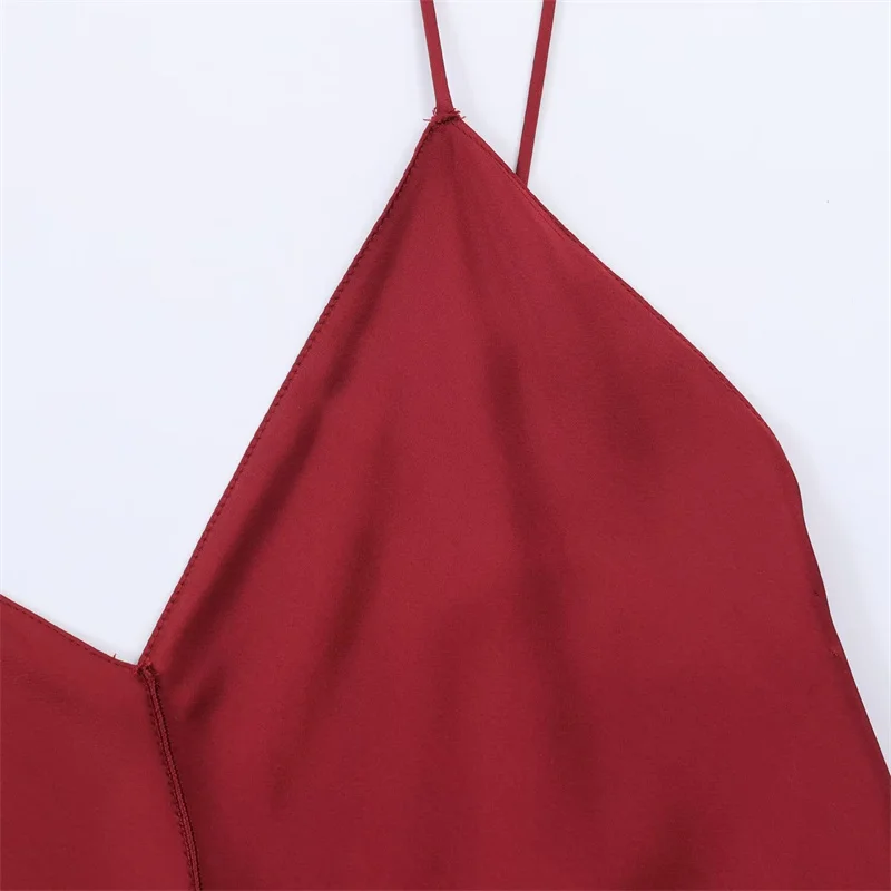 فستان نسائي عالي الشارع أنيق بتأثير الساتان سهل الارتداء لخريف/شتاء مجموعة جديدة فستان أنيق أنيق للسيدات #6