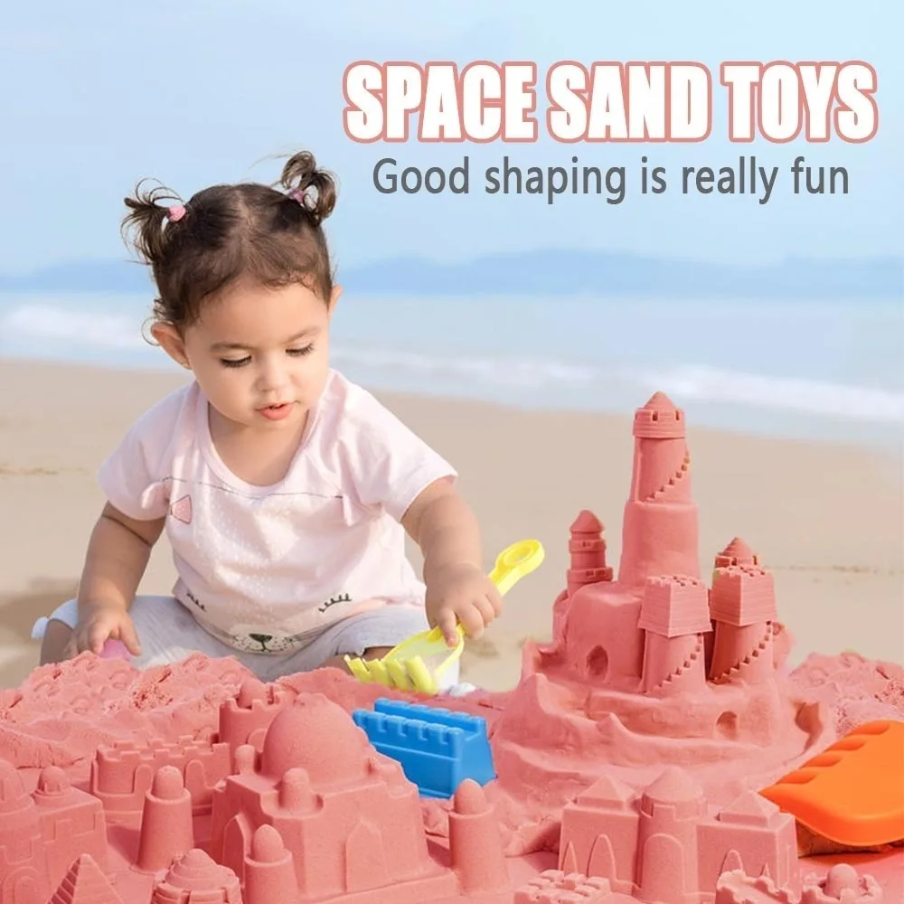 

Funny Colored Sand Play Set DIY Ultra Light Kid Space Sand Toy Sand Playing Tools Puzzle Sand Clay Castle Toys for Beach