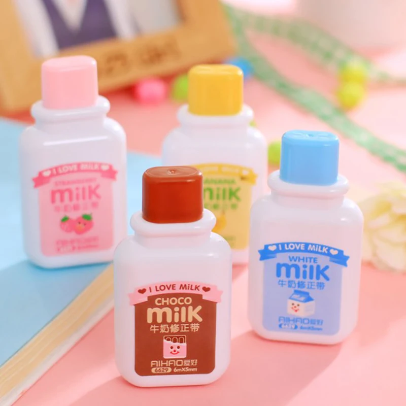 

Milk Bottle White Out Corrector Correction Tape Diary Stationery School Supply