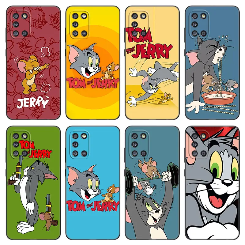 T-Tom And Jerrys Black Phone Case For Samsung Galaxy A01 A03 Core A04 A10 E A02 A05 A20 A21 A30 A50 S A6 A8 Plus A7 A9 2018