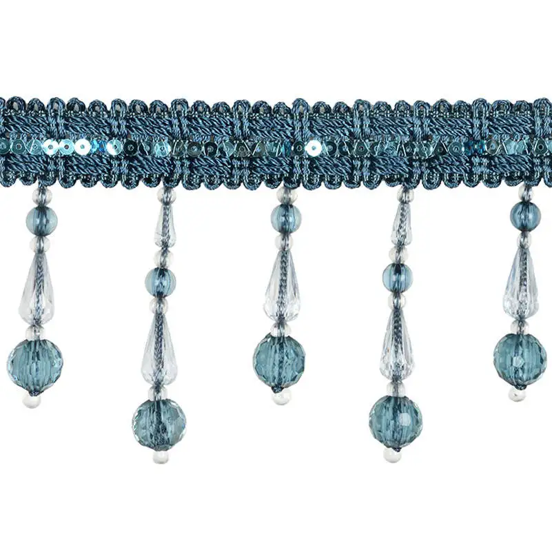 2M Perline di cristallo in stile europeo Finiture in pizzo Nappa Accessori per tende Ciondolo in acrilico Bordo Paralume Decorazione per tappezzeria