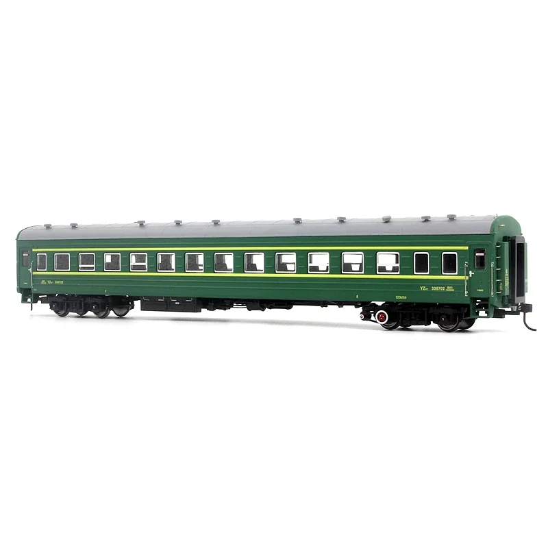 Train Model 1/87 HO China Railway Hard Seat YZ22 Passenger Car Old Green Leather Bus Rail Car Model Toy