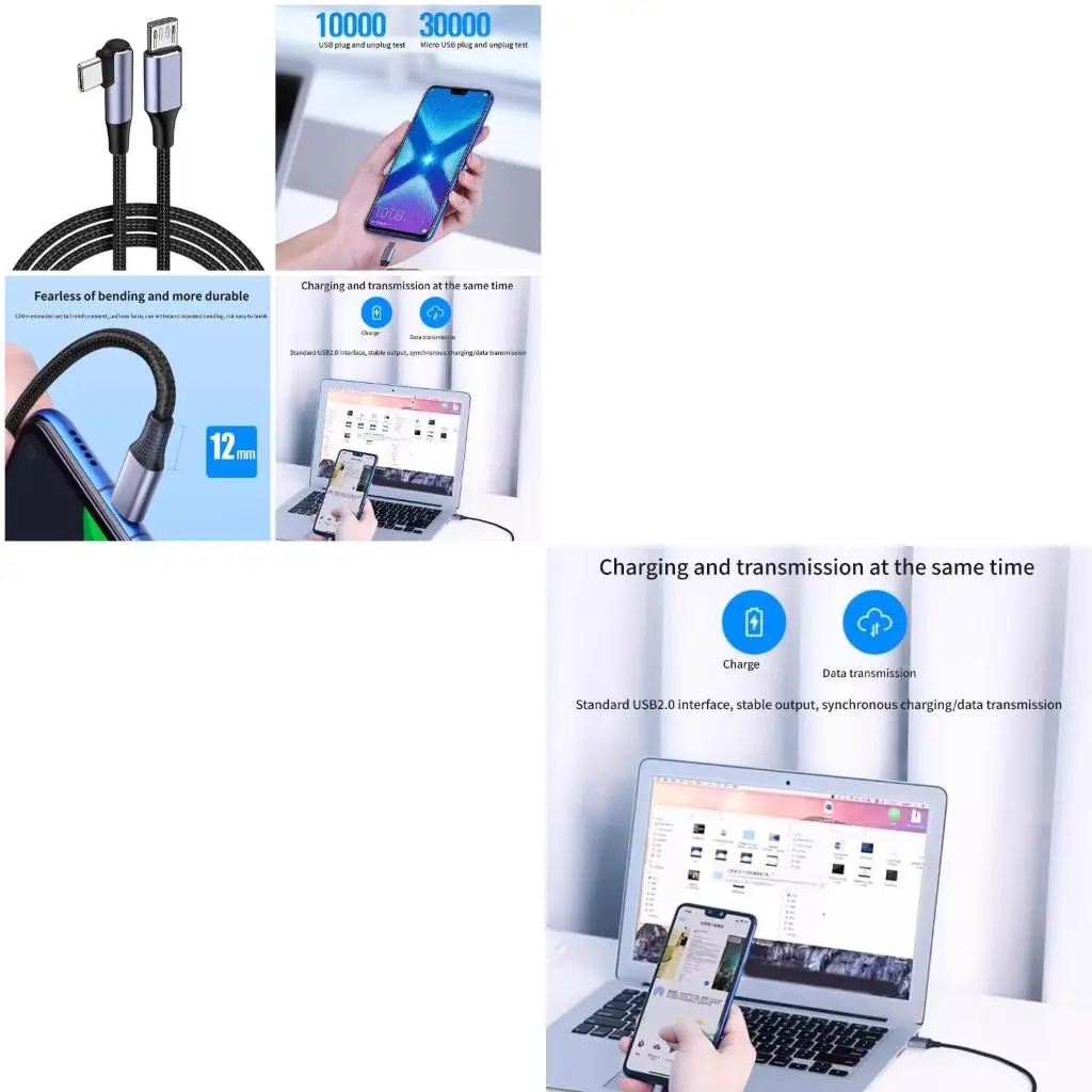 

Кабель зарядного устройства типа C к Micro USB Шнур Питание Доставка данных Высокоскоростная зарядка