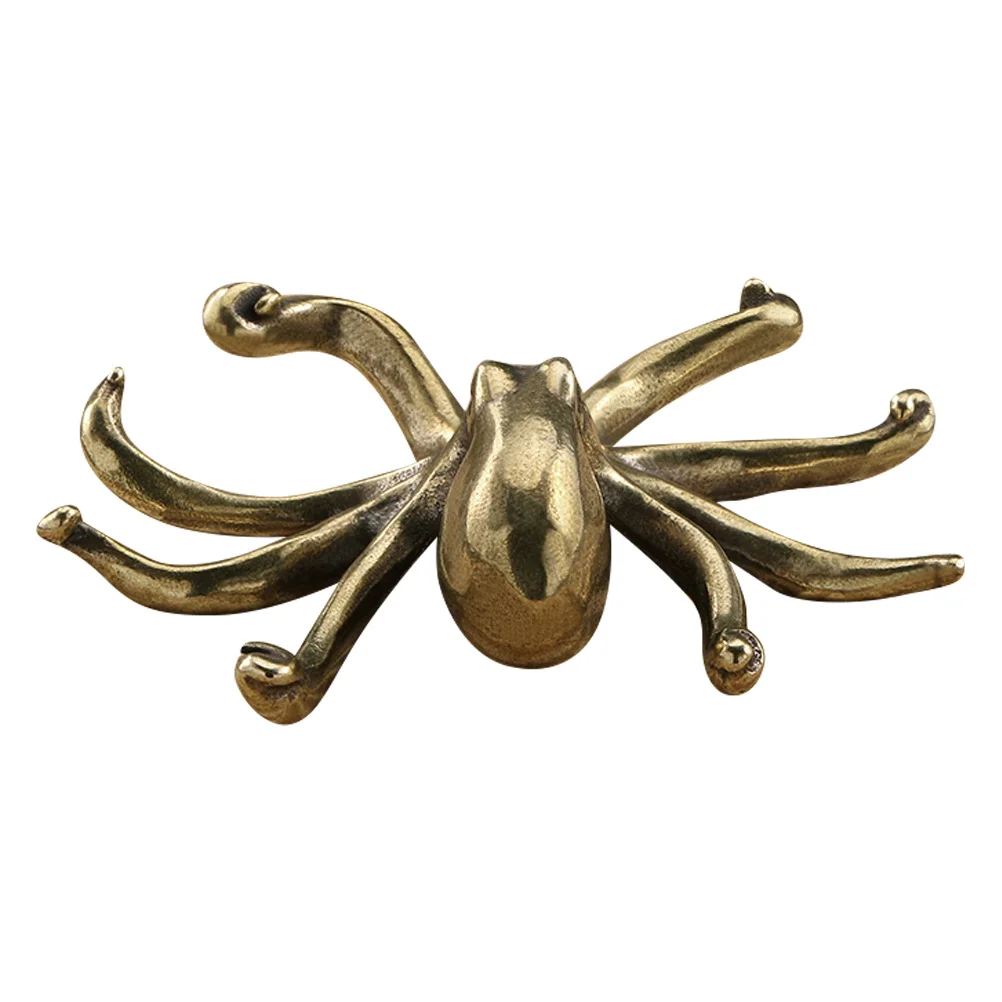 

Brass Octopus Ornament Vintage Indoor Desktop Decor Creative Octopus Sculpture Office Table Statue Sea Animal Sea Animal Decor