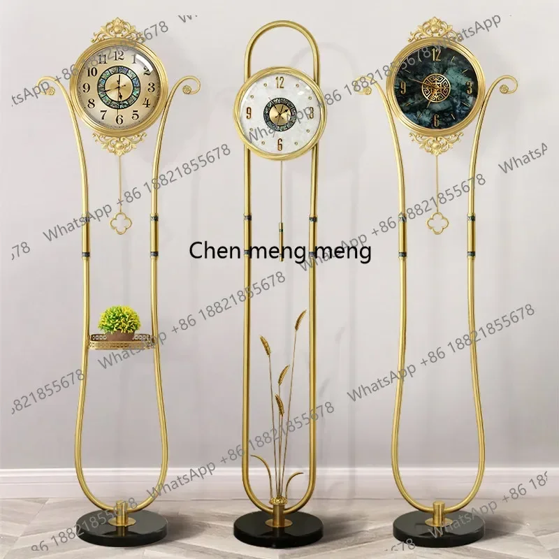 N138  Modern light luxury, floor clock household living room large clock villa creative vertical clock mute