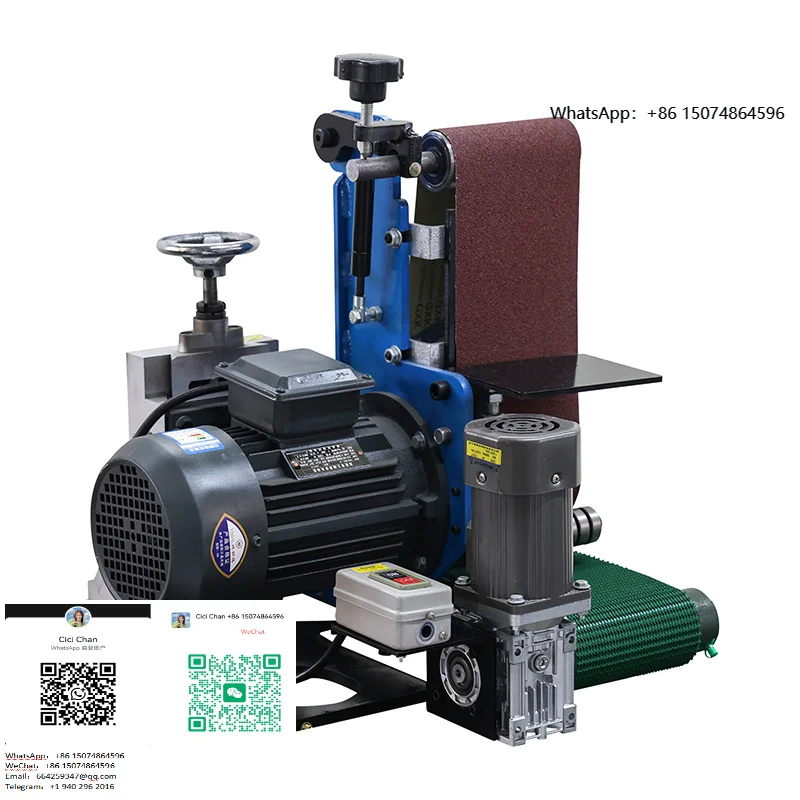 Metal Single Sand Plane Drawing Polishing Machine Steel Double Sand Grinding Derusting Machine Deburring Belt Sander 2.2KW Motor